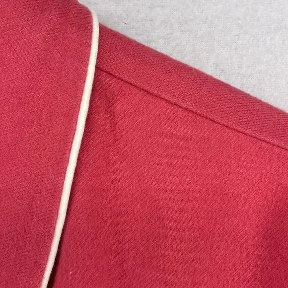 LL Bean Robe Women XLP Petite Belt Lounge Sleepwear Bathrobe Brushed Cotton Red - Picture 9 of 14